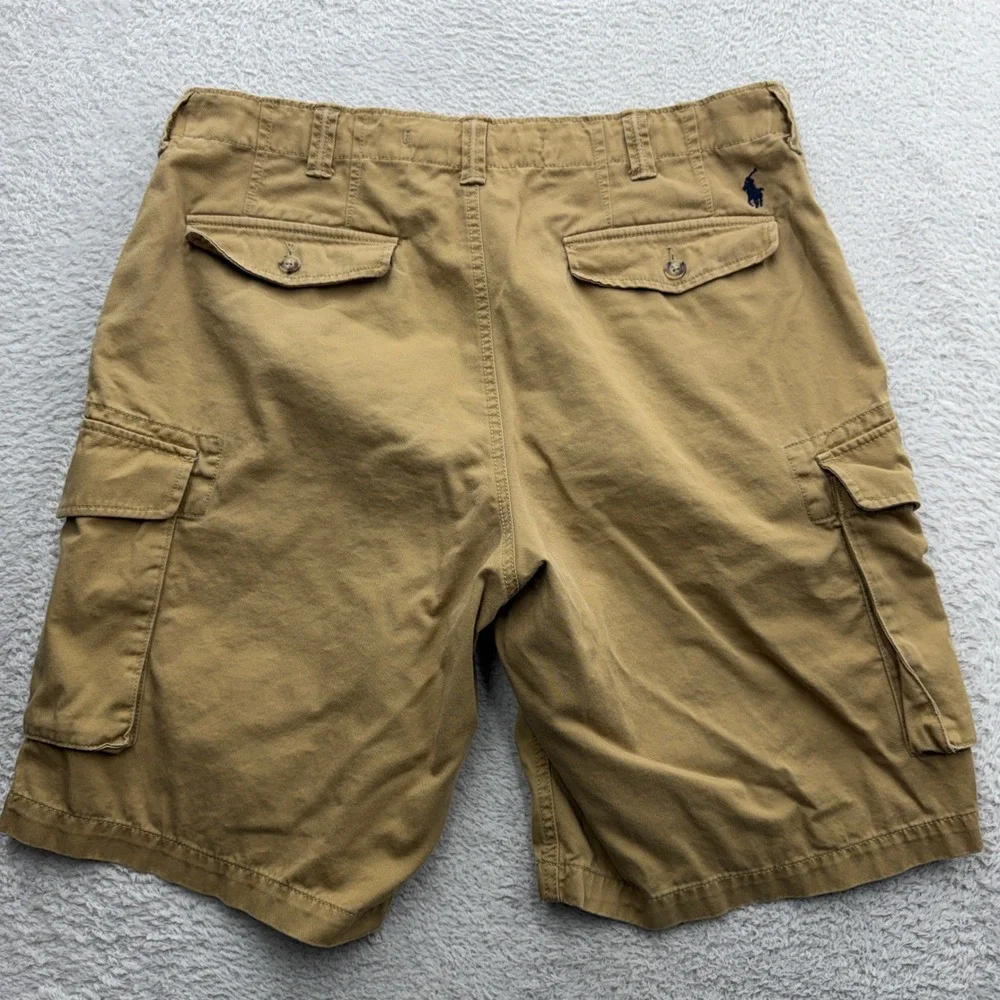 Polo Ralph Lauren Mens 34 Relaxed Fit Cargo Shorts Tan Khaki Cotton